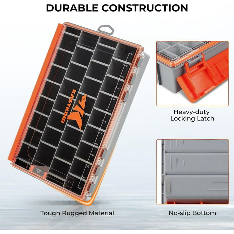 KastKing HyperSeal Waterproof Tackle Box | 3700 Deep Trays With Removable Dividers