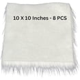 thumbnail image 3 of FabricLA Faux Fur Fabric - 8 Pieces Square Fur Material Fabric - 10” X 10” Inches (25cm x 25cm) - Shaggy Fur Patches Fabric Cuts Chair Cover Seat Cushion for DIY Craft - White, 3 of 9