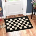 thumbnail image 1 of Indoor Door Mat (Black) Front Door Rug, 20"x 32" Anti Slip Checkered Geometric Pattern Welcome Mat Indoor, Absorbent Thin Door Rugs Inside Door Mats for Entryway, 1 of 4