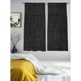 thumbnail image 3 of Vintage Black Sheer Curtains for Living Room Bedroom, Linen Texture Farmhouse Light Filtering Sheer Curtains, Rod Pocket Voile Window Drapes, 2 Panels Set 52"x 72", 3 of 7