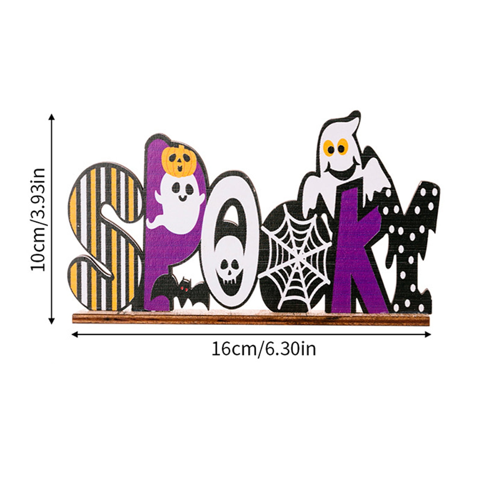 wirlsweal Halloween Wooden Ornament Spooky Pumpkins Ghosts Skeletons