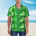 thumbnail image 2 of Sikiie Vegetables Print Men's Hawaiian Shirt, Summer Beach Button Pocket Short Sleeve T-Shirt,X-Large, 2 of 7