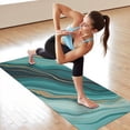 thumbnail image 6 of Teal Gold Marble Pattern Hot Yoga Mat Towel Non Slip for Hot Yoga - Quick-Drying Yoga Mat Cover with 4 Corner Pockets with Travel Bag - Hot Yoga Towel Non Slip 74"x26", 6 of 6