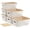 Cream White, variant on 6Pcs Storage Bins with Lids, Stackable Plastic Storage Basket with Bamboo Lid, Pantry Organizer Box Small Containers for Organizing Shelves Drawer Desktop Closet Cabinet Office Classroom 10x7.1x4.1in