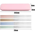 thumbnail image 1 of Chopsticks Reusable Metal Chopsticks,4 Pairs Stainless Steel Chinese Chopsticks Washable Chop Sticks With A Storage Box, 1 of 4