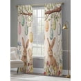 thumbnail image 4 of Easter Rabbits Sheer Curtains 2 Panels Set Colorful Eggs Sheer Window Curtains Light Filtering Rod Pocket Voile Drapes for Bedroom Living Room 52"X108", 4 of 9