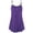 Purple, variant on Women's Summer Button V Neck Pleated Spaghetti Strap Camisole Tank Tops