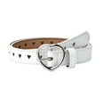 thumbnail image 3 of ZACPNCV Girls Belt Cute Heart Shape With Metal Buckle Elastic Stretch Adjustable Waist Belt for Girl Dress Pants Jeans White Free Size, 3 of 5