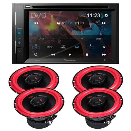 Pioneer AVH-240EX Double DIN DVD   2 Cerwin Vega V465 6 1/2" 400W coaxial speakers