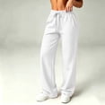 thumbnail image 6 of Bxsruta Women Track Pants Drawstring Elastic Waist Wide Leg Lounge Running Training Trousers, 6 of 8