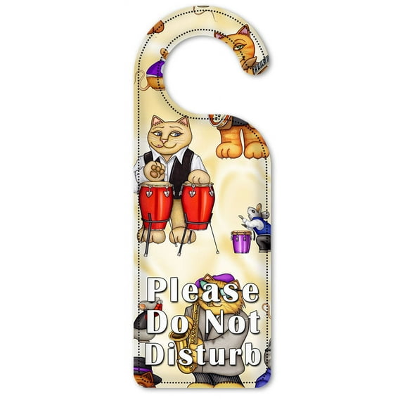 Do Not Disturb Door Knob Hanger Sign - Jazz Cats - Image by Dan Morris