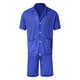thumbnail image 4 of Conjuntos de dos piezas Cagnkofi para hombre, chándales de verano, suéter informal de manga corta con botones, camisas y pantalones cortos, traje para vacaciones en la playa., 4 of 6