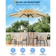 thumbnail image 4 of Yiwa Parasol de Marché, Parasol de Table Extérieur de 9 Pi avec Inclinaison à Bouton-Poussoir, Manivelle et 8 Nervures Robustes pour Protection UV, 4 of 7