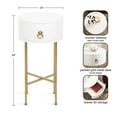 thumbnail image 2 of Kate and Laurel Decklyn Decorative Glam Round Side Table, 14 x 14 x 24, White and Gold, Modern Circle Living Room Table with Pull Drawer for Useful Storage, 2 of 9