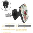thumbnail image 2 of 4 Pcs Cabinet Handle Drawer Pulls Watercolor Tropical Floral Knobs with Screws Square Furniture Office Cabinet Knob Decoration, 2 of 5