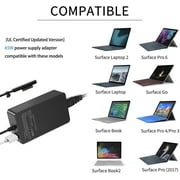 Surface Pro Charger 65W 15V 4A Laptop Charger for Surface Pro 3/4/5/6/7/8/9/X Power Supply Adapter, Compatible for Both Microsoft Surface Book Laptop/Tablet,Works with 65W&44W&36W&24W (6.6 Ft Cord)