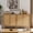Natural Oak, variant on Storage Cabinet with Square Natural Rattan Door, Boho Wood Buffet Cabinet with Magnetic Waterproof Design, Large Buffet Sideboard for Kitchen Living Room - Walnut