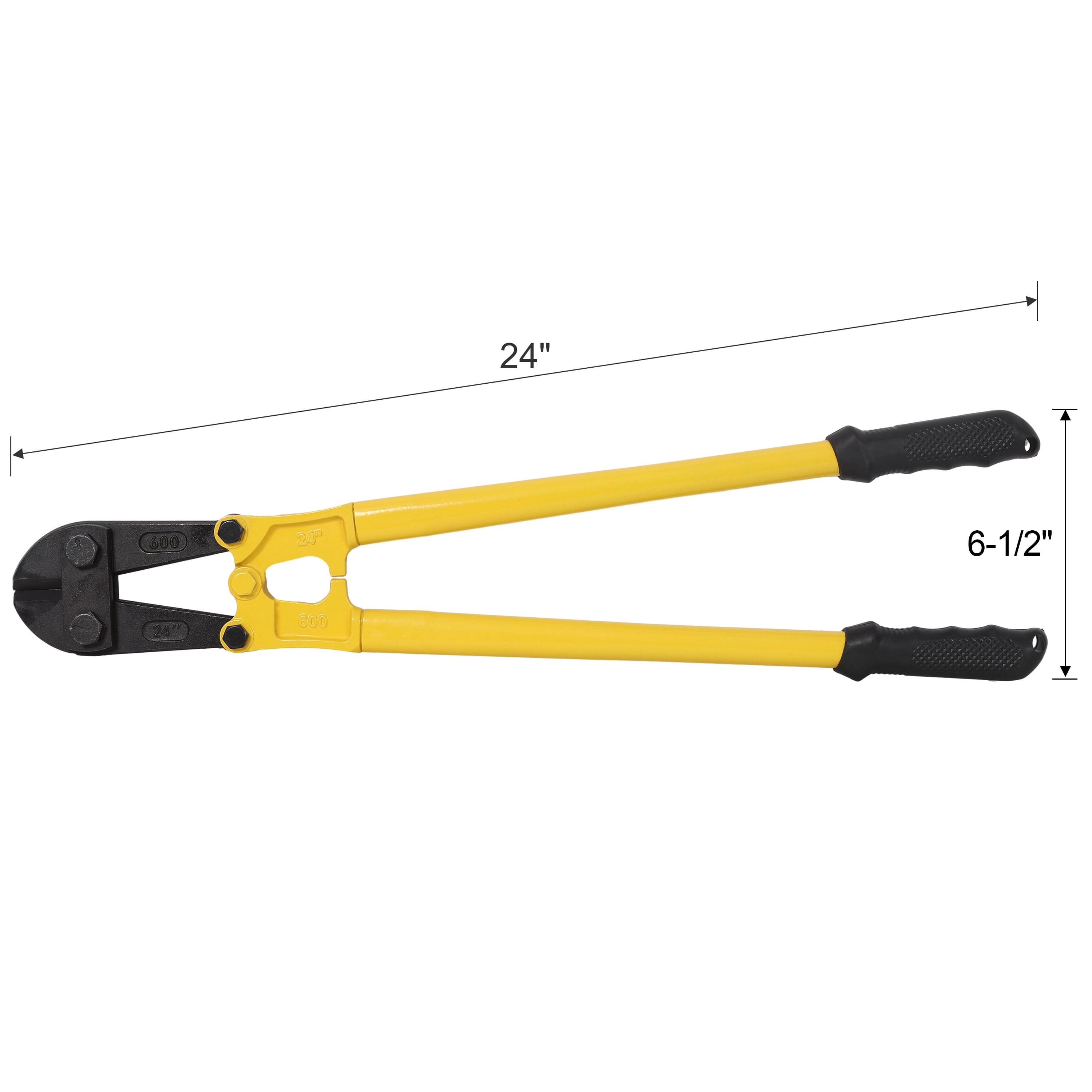 24" Heavy-Duty Medium Bolt Cutter for Fence, Steel Wire, Chain, Screws, Rivets & Medium Padlocks, Ergonomic Soft Rubber Grip Handle