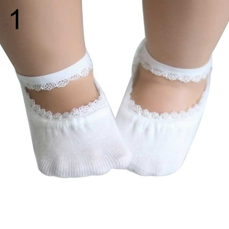 

harmtty Lace Socks Non-slip Ankle Strap Soft Cotton Boat Socks for Infant Baby Girl Summer