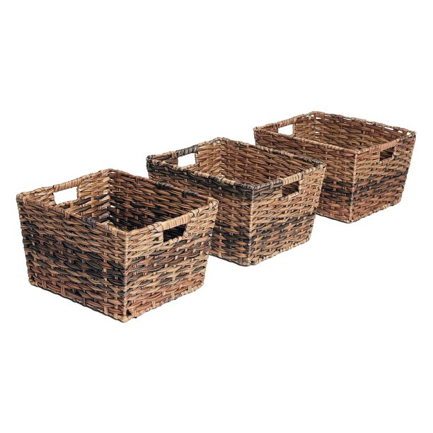 Seville Classics 06883B Decorative Woven Storage Baskets (Set of 3)