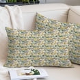 thumbnail image 2 of Vintage Flowers Throw Pillow Covers, Spring Yellow Green Floral Country Leaves Birds Soft Breathable Pillow Cases with Invisible Zipper, Small Pillowcases for Couch Bed Sofa Chair 16x24 Inches, 2 of 9