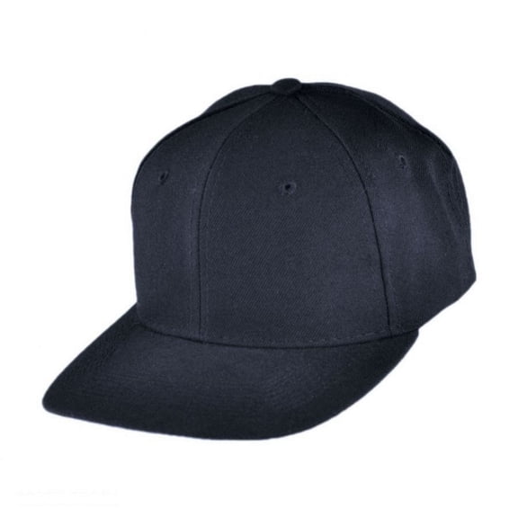 Six-Panel Snapback Baseball Cap - ADJUSTABLE - Black