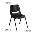 thumbnail image 3 of Bowery Hill Chaise Empilable Ergonomique en Coque Noire, 3 of 5