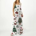 thumbnail image 4 of Women's Christmas Printed Jumpsuit - Loose Casual Versatile Romper, Green Size S, 4 of 6