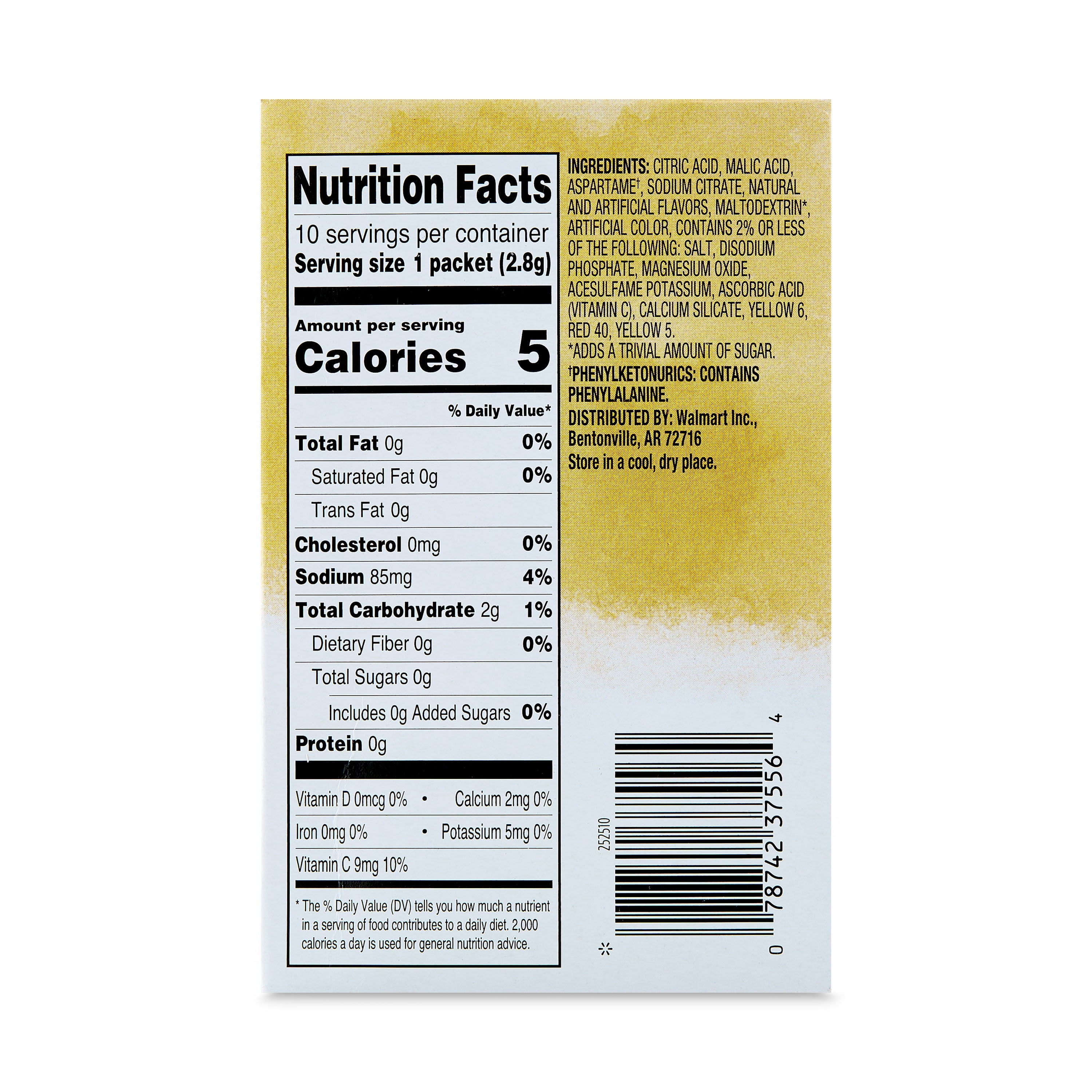 (12 pack) Great Value Tropical Mango Punch Drink Mix, 0.10 oz, 10 Count Packets