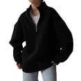 thumbnail image 2 of Sudaderas para Mujer, Sudaderas con Media Cremallera y Sudaderas con Cremallera de un Cuarto. Conjuntos de Moda de Otoño 2025. Negro (Fino) XXL, 2 of 10