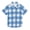 Navy White Gingham, variant on Dailycode Small Short Sleeve Button Down Shirts Peach White Gingham Casual Shirt 3-10 Years