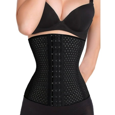 

FANNYC Waist Trainer For Women Corset Cincher Body Shaper Tummy Control Girdle Trimmer Hourglass Underbust Shapewear With Steel Bones Up To Size 6XL Black/Apricot