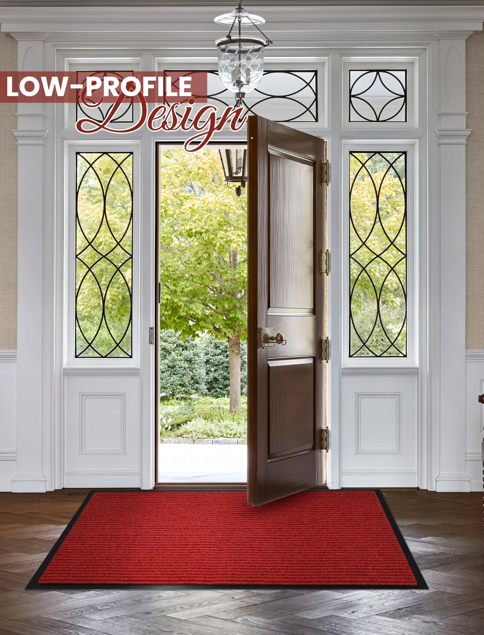 Door Mat Heavy Duty Outdoor Indoor Doormat Low Profile Front Door Mat Large 35x60 inch Gray Entrance Welcome Mats