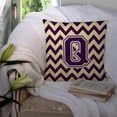 thumbnail image 3 of Letter Q Chevron Purple and Gold Fabric Decorative Pillow, 3 of 4