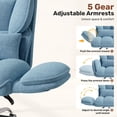 thumbnail image 6 of Hawsaiy Big and Tall Office Chair, Flip Armrests with Side Pockets, Comfy Criss Cross Office Chair with Extra-Wide Plush Seat, 150° Reclining Executive Office Chair, Chenille Upholstery, Blue, 6 of 12