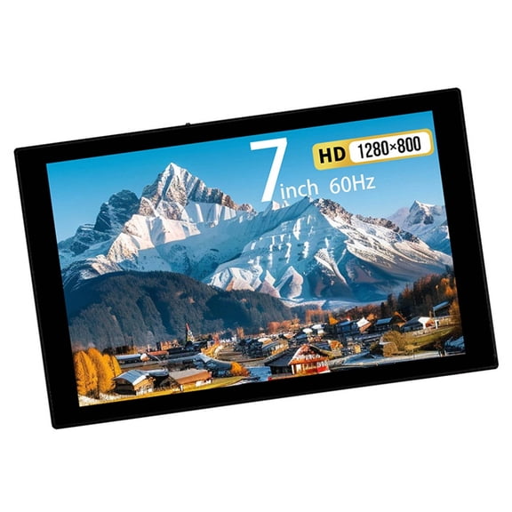7inch 1280x800 Computer Secondary Monitor with HDTV/USB C Connectivities for Laptops and