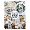 thumbnail image 3 of Navy Blue Floral Cloth Napkins Set of 6 Reusable Dinner Napkins, Spring Flowers Butterflies Wooden Cocktail Napkin Washable Table Napkins for Wedding/Holiday Party/Baby Shower 20"x20", 3 of 7