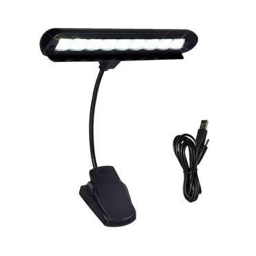 Clip on Music Light Stand 9 LED Orchestra Lamp Piano Light Fully Adjustable Music Stand Lamp with Power Cable (Without B