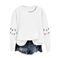 thumbnail image 4 of UngA Women Christmas Sweatshirt Xmas Women Drop Shoulder Sweatshirt Long Sleeve Pullover Tops Womens Sweatshirts (White,XXL), 4 of 5