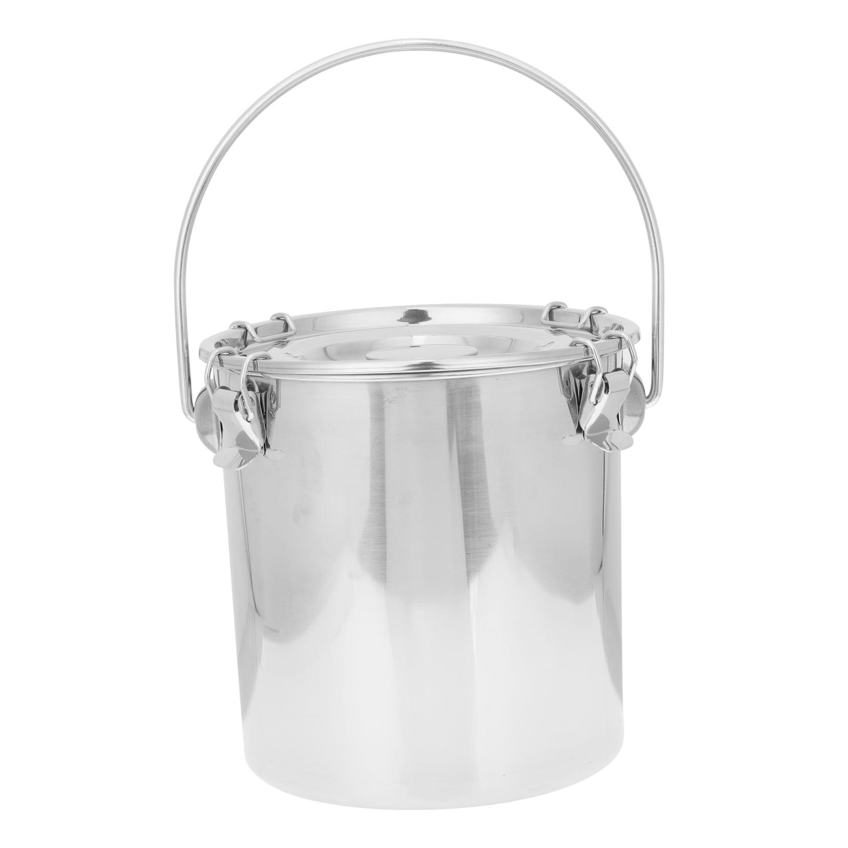 HONMEET Portable Airtight Stainless Steel Bucket  Round Silver Fire Extinguishing for Camping Kitchen