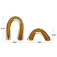 thumbnail image 4 of 9", 5"H Orange Glass Arch Abstract Sculpture with Clear Accents, by DecMode (2 Count), 4 of 10