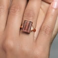 thumbnail image 4 of Gem Stone King 18K Rose Gold Plated Silver Red Tiger Eye Ring for Women (6.50 Cttw, Emerald Cut 14X10MM, Gemstone Birthstone, Available in Size 5, 6, 7, 8, 9), 4 of 4