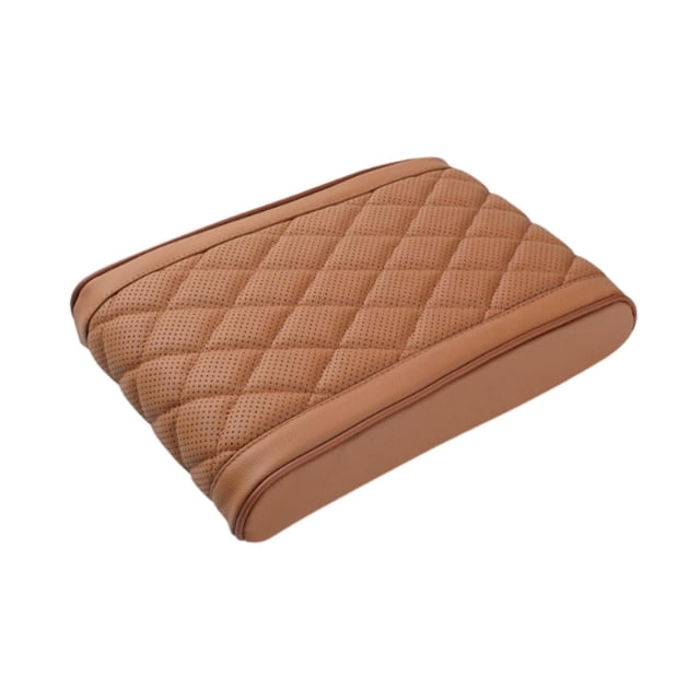 Cojín reposabrazos para coche Funda para consola central del coche Versátil Práctico Profesional Ergonómico Piel sintética suave Cojín reposabrazos Marrón coñac