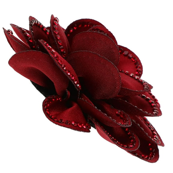 MLINS Rose Polyester Shoe Flower Clips With Rhinestone For Winter Detachable Shoe Accessories For Women Dress Shoes Pumps High Heel Flats Decoration Charms