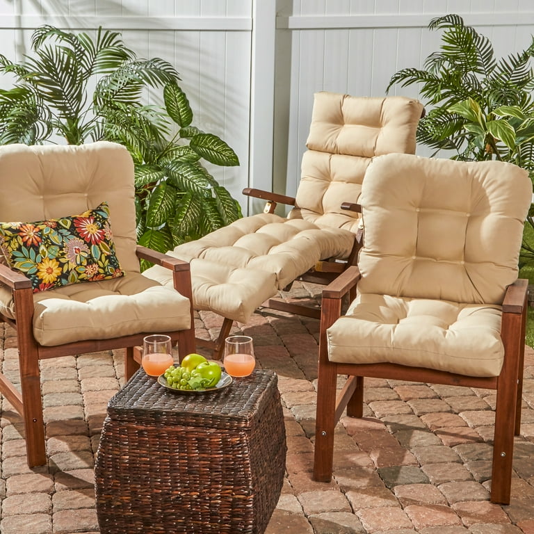 Stone 42 x 21 in. Outdoor Tufted Chair Cushion set of 2 by