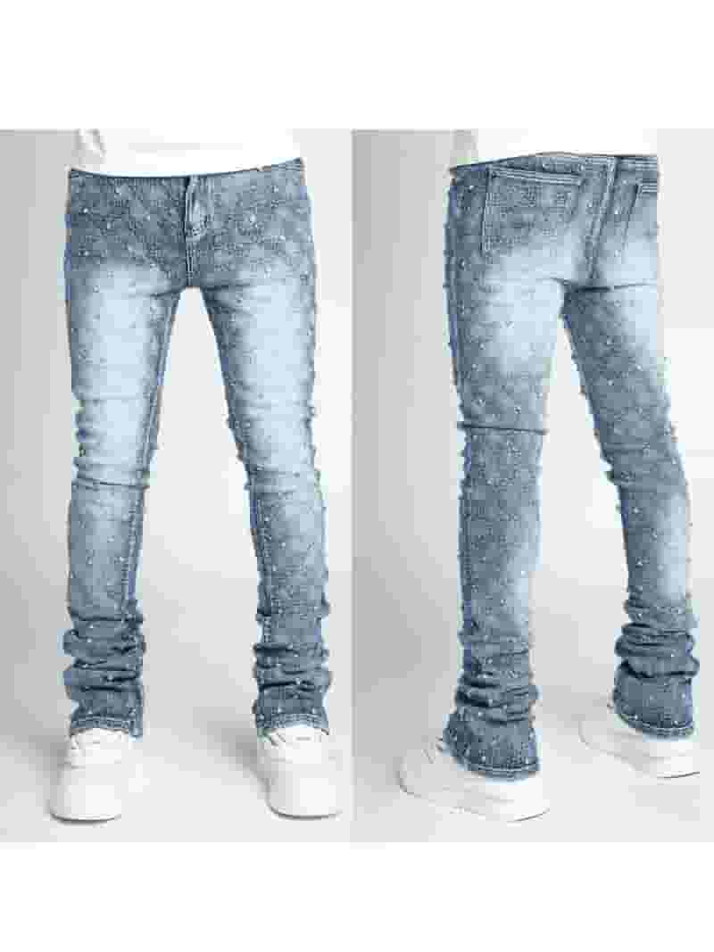 【通販激安】 Summer Men's KelaJuan Skinny Rhinestone Fashion Jeans Clothing