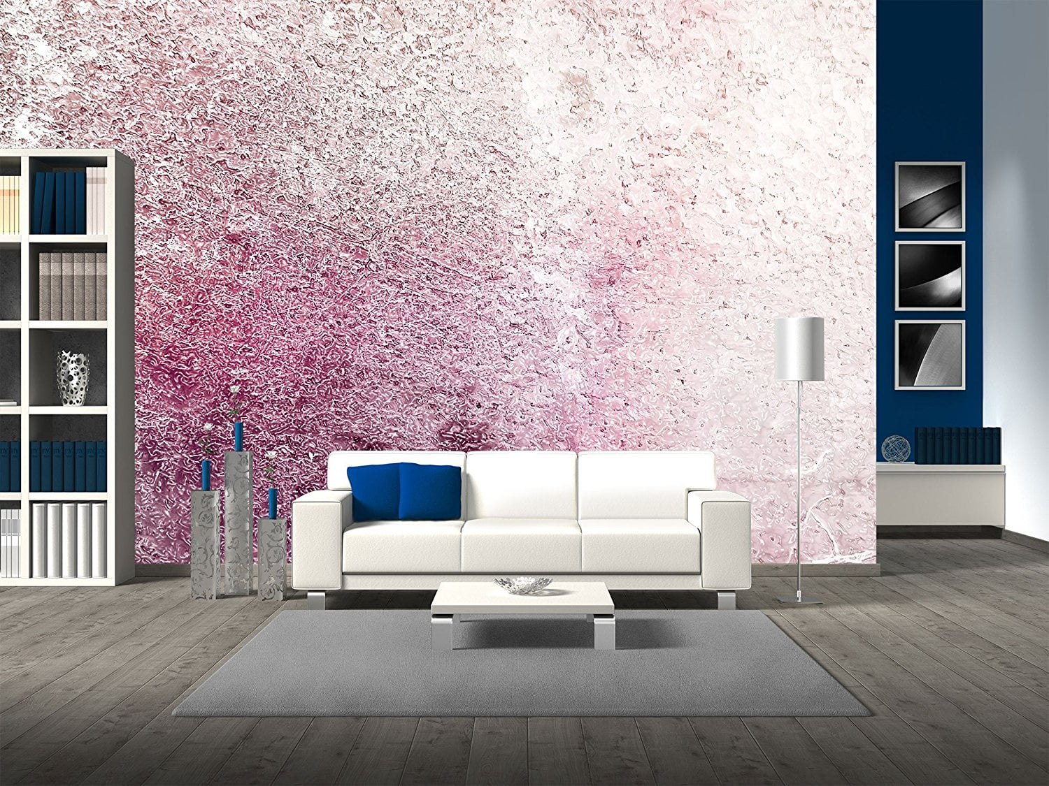 Wall26 Pink textured wallpaper - Removable Wall Mural | Self-adhesive