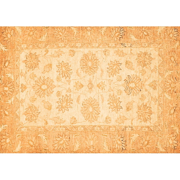 Ahgly Company Indoor Rectangle Oriental Orange Traditional Area Rugs, 5' x 7'