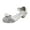 Silver, variant on POIUYTR Little Girl's Sparkle Mary Jane Ballerina Flat Flower Wedding Party School Glitter Low Heel Dress Shoes Princess Pumps Sandals for Kids