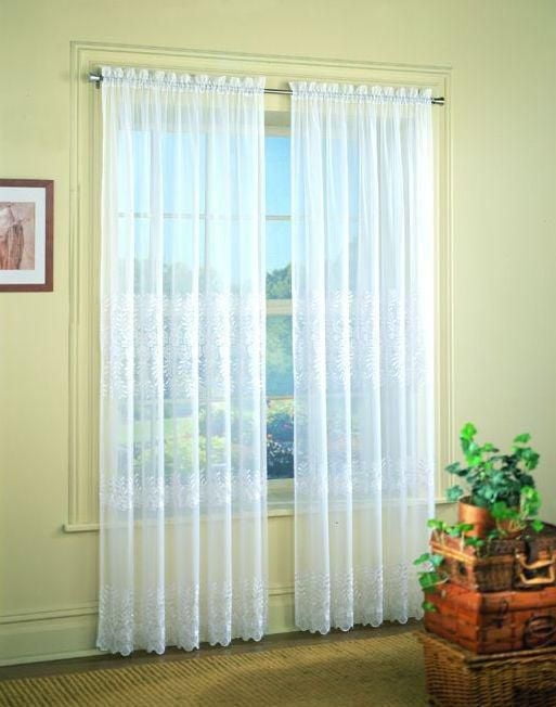 918 Lorraine Rod Pocket Embroidered Lace Curtain